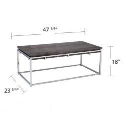 Joaquim 48 in. Chrome/Black Oak Large Rectangle Wood Coffee Table by Southern Enterprises -Southern Enterprises Sales chrome and black oak finish southern enterprises coffee tables hd433417 fa 1000