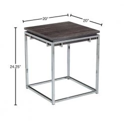 Joaquim Chrome with Black Oak Square End Table by Southern Enterprises 12 Joaquim Chrome with Black Oak Square End Table by Southern Enterprises -Southern Enterprises Sales chrome and black oak finish southern enterprises end side tables hd433424 40 1000