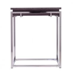 Joaquim Chrome with Black Oak Square End Table by Southern Enterprises 15 Joaquim Chrome with Black Oak Square End Table by Southern Enterprises -Southern Enterprises Sales chrome and black oak finish southern enterprises end side tables hd433424 4f 1000