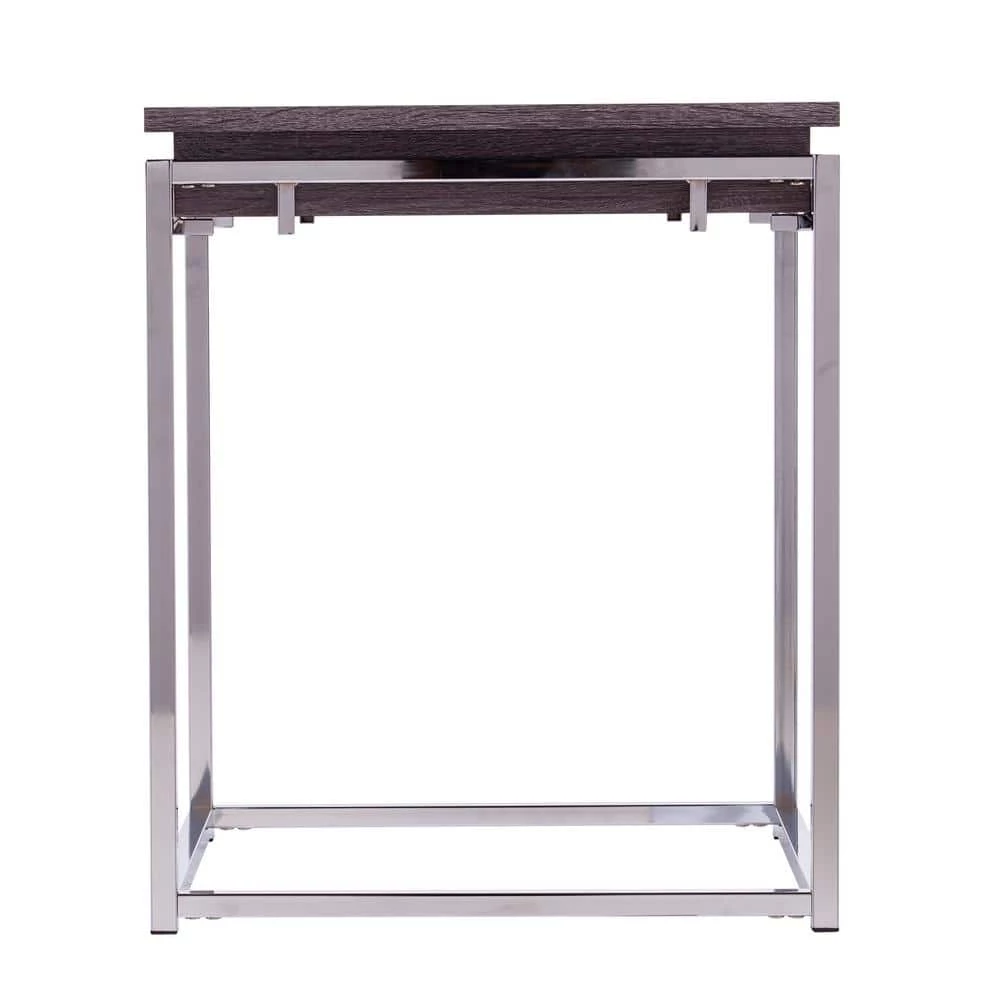 Joaquim Chrome with Black Oak Square End Table by Southern Enterprises 8 Joaquim Chrome with Black Oak Square End Table by Southern Enterprises - Image 6