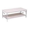 Davis 48 in. Chrome Large Rectangle Stone Coffee Table with Shelf by Southern Enterprises 2 Davis 48 in. Chrome Large Rectangle Stone Coffee Table with Shelf by Southern Enterprises -Southern Enterprises Sales chrome finish w faux travertine marble southern enterprises coffee tables hd433387 64 1000