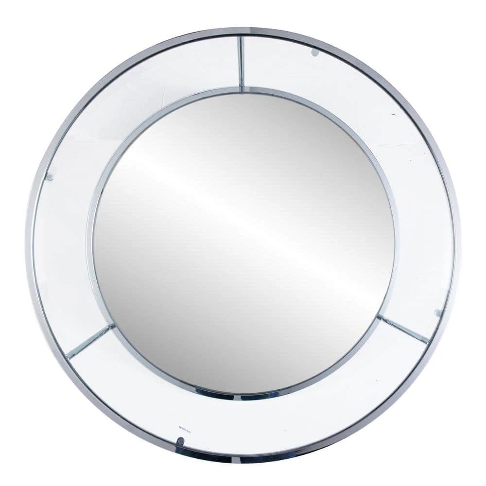 Cillian 34 in. Chrome Medium Round Glass Coffee Table with Shelf by Southern Enterprises 9 Cillian 34 in. Chrome Medium Round Glass Coffee Table with Shelf by Southern Enterprises - Image 7