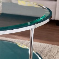 Cillian 34 in. Chrome Medium Round Glass Coffee Table with Shelf by Southern Enterprises 12 Cillian 34 in. Chrome Medium Round Glass Coffee Table with Shelf by Southern Enterprises -Southern Enterprises Sales chrome southern enterprises coffee tables hd652092 c3 1000