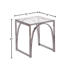 Mikel 19 in. Chrome Square Glass Top End Table by Southern Enterprises 14 Mikel 19 in. Chrome Square Glass Top End Table by Southern Enterprises -Southern Enterprises Sales chrome southern enterprises end side tables hd447582 40 1000