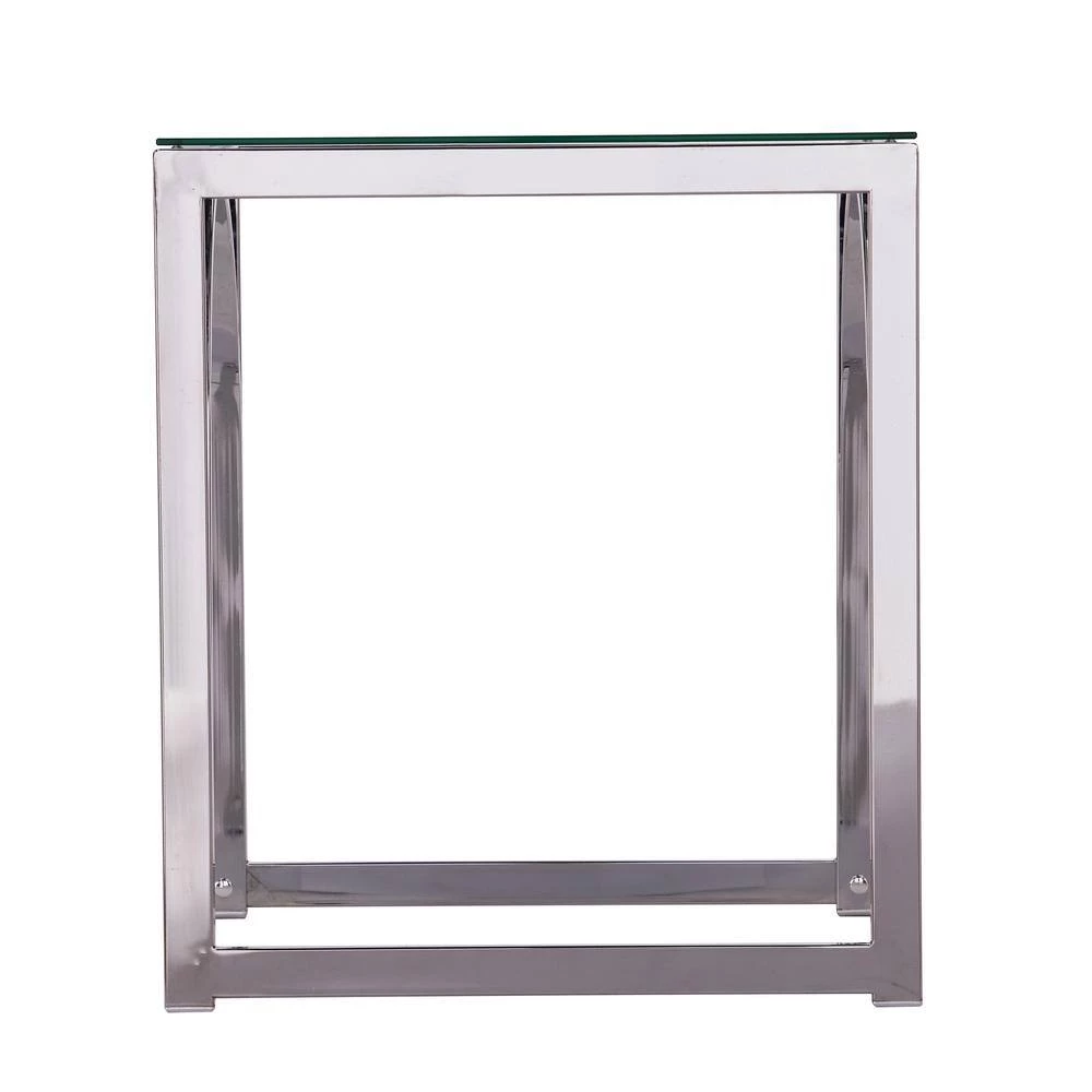Mikel 19 in. Chrome Square Glass Top End Table by Southern Enterprises 7 Mikel 19 in. Chrome Square Glass Top End Table by Southern Enterprises - Image 5