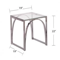 Mikel 19 in. Chrome Square Glass Top End Table by Southern Enterprises 19 Mikel 19 in. Chrome Square Glass Top End Table by Southern Enterprises -Southern Enterprises Sales chrome southern enterprises end side tables hd447582 fa 1000