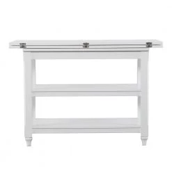 Marcona 35.5 in. Rectangle Clean white MDF top 2 to 6 Person Convertible Console to Dining Table White by Southern Enterprises -Southern Enterprises Sales clean white southern enterprises kitchen dining tables hd650241 44 1000
