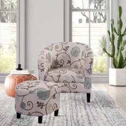 Colorful Polyester Accent Retro Living Room Chair with Ottoman by Huluwat -Southern Enterprises Sales colorful huluwat accent chairs dj tc pp282731aao 31 1000