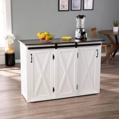 Hemani Dark Brown and White Barn-Door Kitchen Island by Southern Enterprises 21 Hemani Dark Brown and White Barn-Door Kitchen Island by Southern Enterprises -Southern Enterprises Sales dark brown and white finish southern enterprises kitchen islands hd434032 31 1000