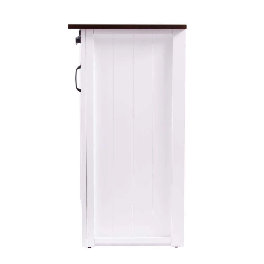 Hemani Dark Brown and White Barn-Door Kitchen Island by Southern Enterprises 4 Hemani Dark Brown and White Barn-Door Kitchen Island by Southern Enterprises - Image 2