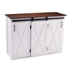Hemani Dark Brown and White Barn-Door Kitchen Island by Southern Enterprises 18 Hemani Dark Brown and White Barn-Door Kitchen Island by Southern Enterprises -Southern Enterprises Sales dark brown and white finish southern enterprises kitchen islands hd434032 44 1000