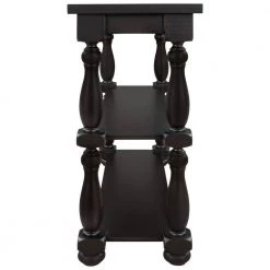39.4 in. Dark Brown Modern Rectangle Wood Console Table for Hallway Living Room with 2-Shelves by Huluwat -Southern Enterprises Sales dark brown huluwat console tables dj tc wf285066aad 44 1000