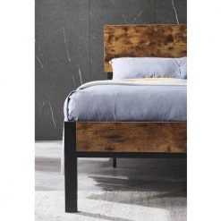 Dark Brown 59.45 in. Full Size Metal Platform Bed Frame with Wooden Headboard and Footboard and Large Under Bed Storage by Huluwat -Southern Enterprises Sales dark brown huluwat platform beds dj w31129034 1f 1000