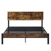 Dark Brown 59.45 in. Full Size Metal Platform Bed Frame with Wooden Headboard and Footboard and Large Under Bed Storage by Huluwat -Southern Enterprises Sales dark brown huluwat platform beds dj w31129034 64 1000