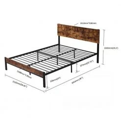 Dark Brown 59.45 in. Full Size Metal Platform Bed Frame with Wooden Headboard and Footboard and Large Under Bed Storage by Huluwat -Southern Enterprises Sales dark brown huluwat platform beds dj w31129034 c3 1000