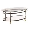 Dorothy 42 in. Dark Gray/Silver/Gold Large Oval Glass Coffee Table with Shelf by Southern Enterprises 2 Dorothy 42 in. Dark Gray/Silver/Gold Large Oval Glass Coffee Table with Shelf by Southern Enterprises -Southern Enterprises Sales dark gray finish with silver distressing and gold accents southern enterprises coffee tables hd865003 64 1000