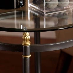 Dorothy Dark Gray End Table by Southern Enterprises -Southern Enterprises Sales dark gray finish with silver distressing and gold accents southern enterprises end side tables hd865010 4f 1000