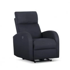 Dark Gray Fabric Recliner with Power USB(Set of 1) by Huluwat