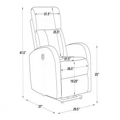 Dark Gray Fabric Recliner with Power USB(Set of 1) by Huluwat -Southern Enterprises Sales dark gray huluwat recliners lys tc 293131238 c3 1000