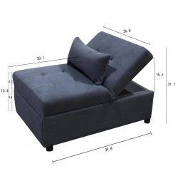 26.8 in. Width Dark Gray Velvet Single Size Sofa Bed by Huluwat -Southern Enterprises Sales dark gray huluwat sofa beds dj tc w31132228 c3 1000