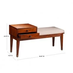 Bennson Dark Sienna Storage Bench by Southern Enterprises -Southern Enterprises Sales dark sienna ivory southern enterprises bedroom benches hd523699 40 1000