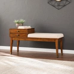 Bennson Dark Sienna Storage Bench by Southern Enterprises -Southern Enterprises Sales dark sienna ivory southern enterprises bedroom benches hd523699 a0 1000