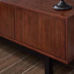 Hanna 63 in. Dark Tobacco and Black Engineered Wood TV Stand Fits TVs Up to 61 in. by Southern Enterprises -Southern Enterprises Sales dark tobacco and black finish southern enterprises tv stands hd531731 c3 1000