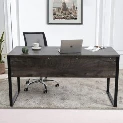 59 in. Retangular Dark Walnut Manufactured Wood No Drawer Contemporary Computer Desk with Adjustable Leg Pads by Huluwat 21 59 in. Retangular Dark Walnut Manufactured Wood No Drawer Contemporary Computer Desk with Adjustable Leg Pads by Huluwat -Southern Enterprises Sales dark walnut color huluwat computer desks xyd g glkdsk03 31 1000