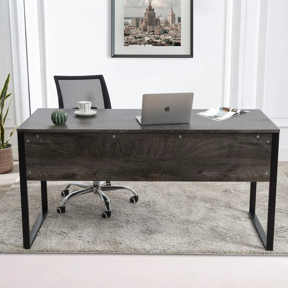 59 in. Retangular Dark Walnut Manufactured Wood No Drawer Contemporary Computer Desk with Adjustable Leg Pads by Huluwat 12 59 in. Retangular Dark Walnut Manufactured Wood No Drawer Contemporary Computer Desk with Adjustable Leg Pads by Huluwat - Image 10