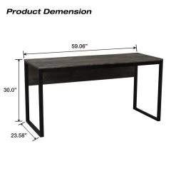 59 in. Retangular Dark Walnut Manufactured Wood No Drawer Contemporary Computer Desk with Adjustable Leg Pads by Huluwat 15 59 in. Retangular Dark Walnut Manufactured Wood No Drawer Contemporary Computer Desk with Adjustable Leg Pads by Huluwat -Southern Enterprises Sales dark walnut color huluwat computer desks xyd g glkdsk03 c3 1000