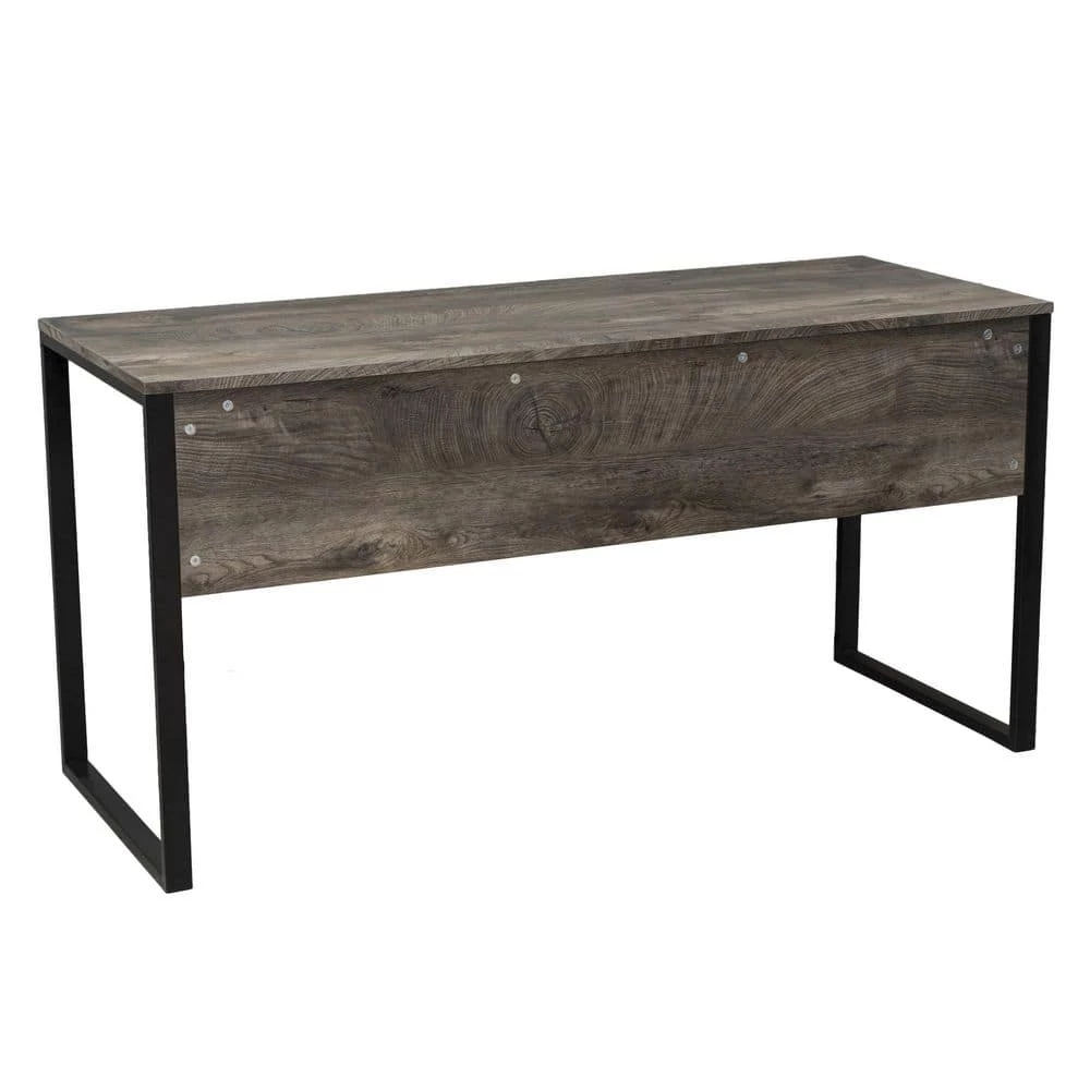 59 in. Retangular Dark Walnut Manufactured Wood No Drawer Contemporary Computer Desk with Adjustable Leg Pads by Huluwat 4 59 in. Retangular Dark Walnut Manufactured Wood No Drawer Contemporary Computer Desk with Adjustable Leg Pads by Huluwat - Image 2