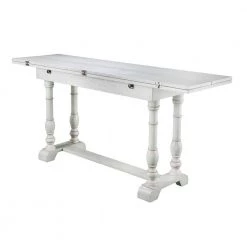Hillma 36 in. Rectangle Distressed White Finish MDF Top Folding Trestle Console to 6 Person Dining Table by Southern Enterprises -Southern Enterprises Sales distressed white southern enterprises kitchen dining tables hd650210 1f 1000