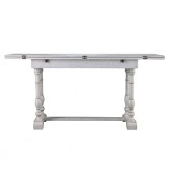 Hillma 36 in. Rectangle Distressed White Finish MDF Top Folding Trestle Console to 6 Person Dining Table by Southern Enterprises -Southern Enterprises Sales distressed white southern enterprises kitchen dining tables hd650210 66 1000