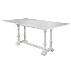 Hillma 36 in. Rectangle Distressed White Finish MDF Top Folding Trestle Console to 6 Person Dining Table by Southern Enterprises -Southern Enterprises Sales distressed white southern enterprises kitchen dining tables hd650210 76 1000