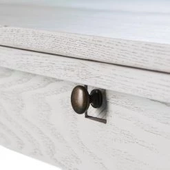 Hillma 36 in. Rectangle Distressed White Finish MDF Top Folding Trestle Console to 6 Person Dining Table by Southern Enterprises -Southern Enterprises Sales distressed white southern enterprises kitchen dining tables hd650210 fa 1000