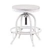 Genna 24 in. White Industrial Adjustable Height Swiveling Stool by Southern Enterprises 1 Genna 24 in. White Industrial Adjustable Height Swiveling Stool by Southern Enterprises -Southern Enterprises Sales distressed white whitewash stain southern enterprises makeup vanities hd649573 64 1000