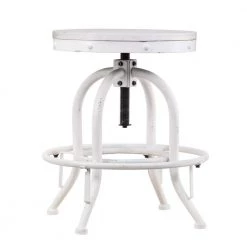 Genna 24 in. White Industrial Adjustable Height Swiveling Stool by Southern Enterprises -Southern Enterprises Sales distressed white whitewash stain southern enterprises makeup vanities hd649573 fa 1000
