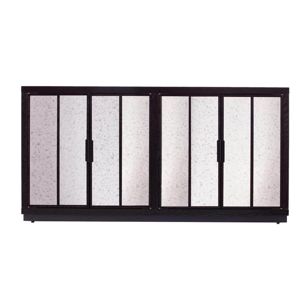 Morine Ebony with Antique Mirror Console Cabinet by Southern Enterprises 3 Morine Ebony with Antique Mirror Console Cabinet by Southern Enterprises