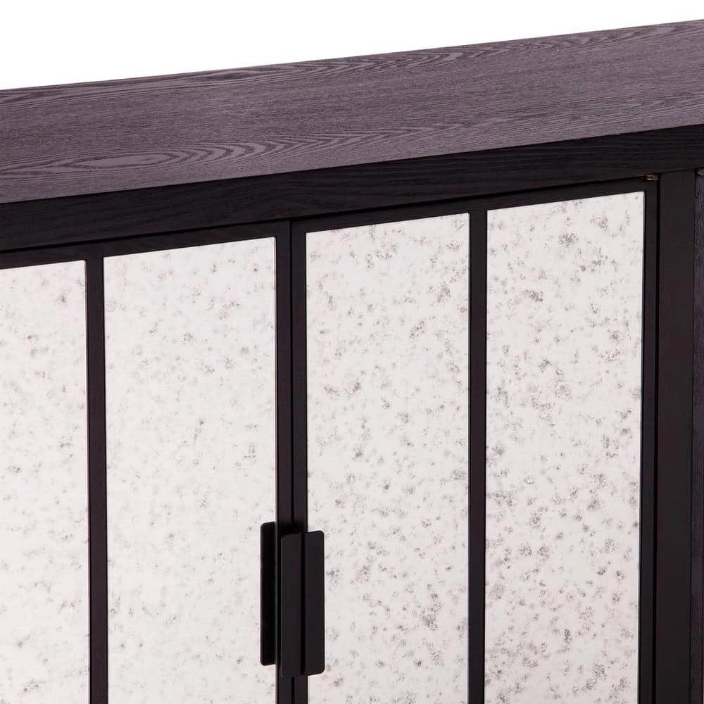 Morine Ebony with Antique Mirror Console Cabinet by Southern Enterprises 11 Morine Ebony with Antique Mirror Console Cabinet by Southern Enterprises - Image 9