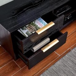 Mackinac 63 in. Ebony Engineered Wood TV Stand Fits TVs Up to 61 in. by Southern Enterprises -Southern Enterprises Sales ebony finish southern enterprises tv stands hd531045 c3 1000