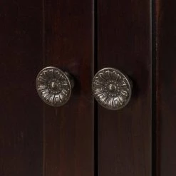 43 in. Espresso Color Modern Rectangle Solid Wood Console Table for Living Room with 4-Drawers 1-Cabinet and 1-Shelf by Huluwat -Southern Enterprises Sales espresso color huluwat console tables dj tc wf286836aap 44 1000