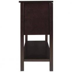 43 in. Espresso Color Modern Rectangle Solid Wood Console Table for Living Room with 4-Drawers 1-Cabinet and 1-Shelf by Huluwat -Southern Enterprises Sales espresso color huluwat console tables dj tc wf286836aap 76 1000
