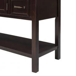 43 in. Espresso Color Modern Rectangle Solid Wood Console Table for Living Room with 4-Drawers 1-Cabinet and 1-Shelf by Huluwat -Southern Enterprises Sales espresso color huluwat console tables dj tc wf286836aap fa 1000