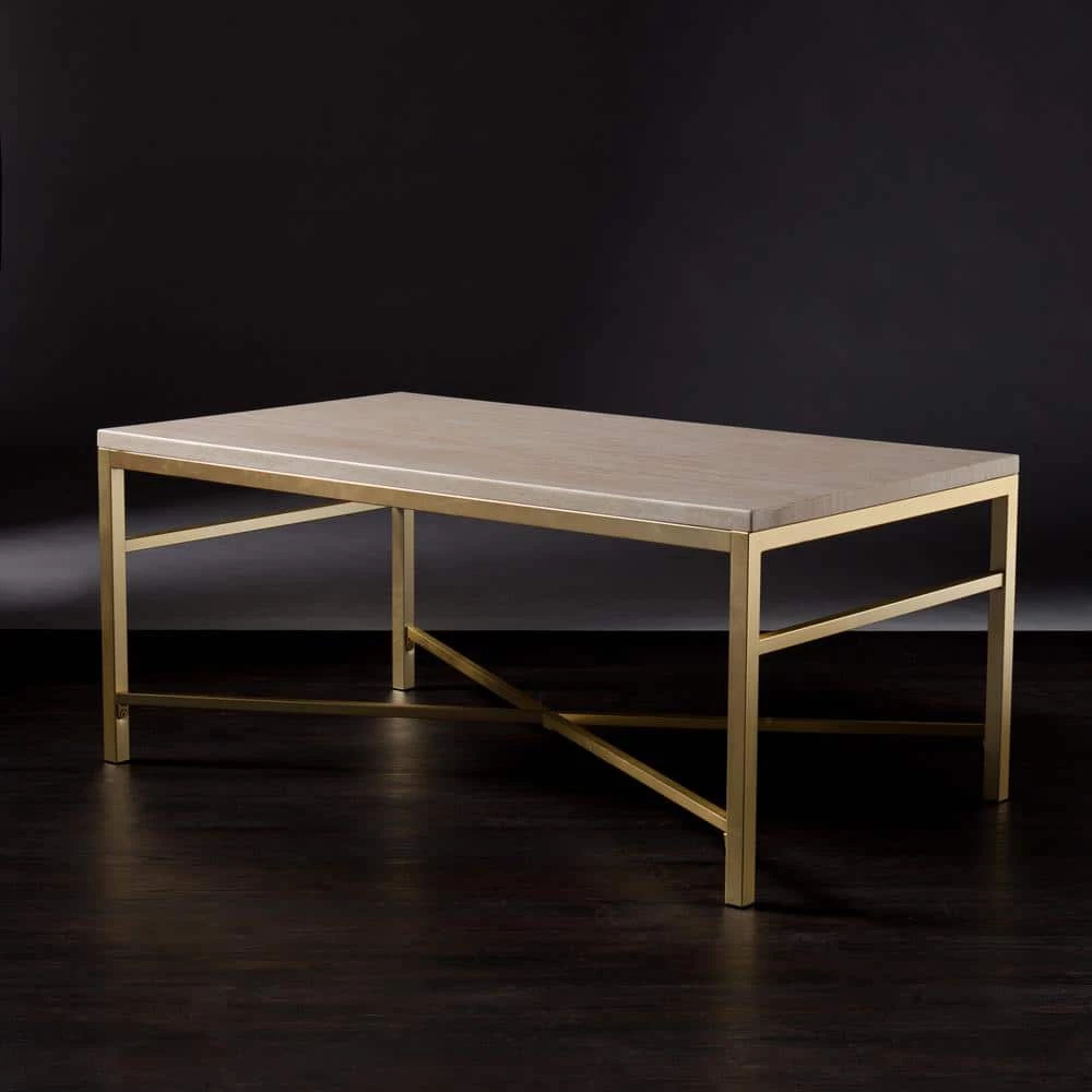 Nellie 42 in. Matte Brass Large Rectangle Acrylic Coffee Table by Southern Enterprises 7 Nellie 42 in. Matte Brass Large Rectangle Acrylic Coffee Table by Southern Enterprises - Image 5