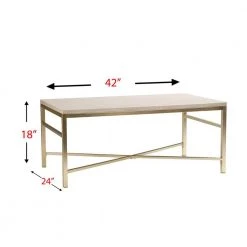 Nellie 42 in. Matte Brass Large Rectangle Acrylic Coffee Table by Southern Enterprises 14 Nellie 42 in. Matte Brass Large Rectangle Acrylic Coffee Table by Southern Enterprises -Southern Enterprises Sales faux travertine and matte brass finish southern enterprises coffee tables hd864907 44 1000