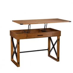 48.5 in. Rectangular Glazed Pine 1 Drawer Writing Desks with Built-In Storage by Southern Enterprises -Southern Enterprises Sales glazed pine southern enterprises writing desks hd888644 77 1000