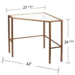 42 in. Corner Gold/Clear Writing Desks with Glass Top by Southern Enterprises -Southern Enterprises Sales gold clear southern enterprises writing desks hd524511 76 1000