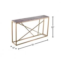 Salla 52 in. Gold/Gray Faux Marble Standard Rectangle Composite Console Table by Southern Enterprises -Southern Enterprises Sales gold finish with gray faux marble southern enterprises console tables hd530147 40 1000