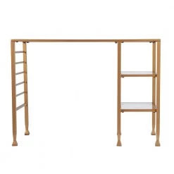 42.8 in. Rectangular Gold Metal/Glass Writing Desks with Glass Top by Southern Enterprises -Southern Enterprises Sales gold metal glass southern enterprises writing desks hd524504 4f 1000