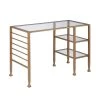 42.8 in. Rectangular Gold Metal/Glass Writing Desks with Glass Top by Southern Enterprises -Southern Enterprises Sales gold metal glass southern enterprises writing desks hd524504 64 1000